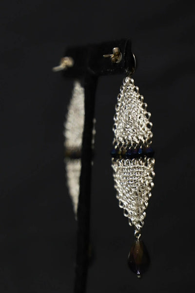 Wire Crochet Sterling Silver Earrings