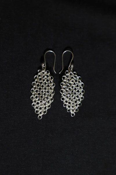 Wire Crochet Sterling Silver Earrings