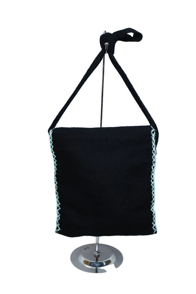 Hand-Embroidered Wool Shoulder Bag