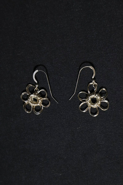 Sterling Silver Crochet Flower Earrings