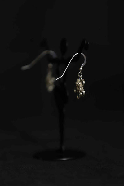 Wire Crochet Sterling Silver Flower Earrings
