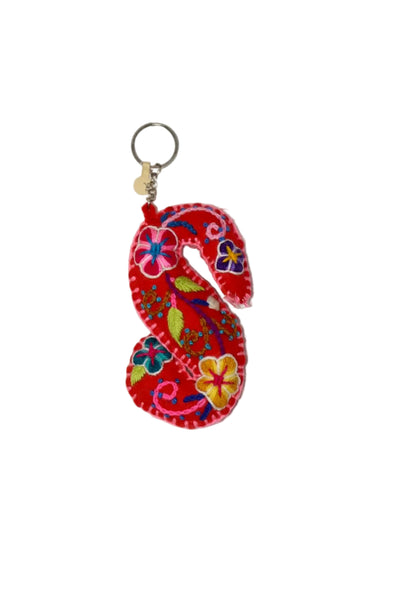 Large Embroidered Key Chain