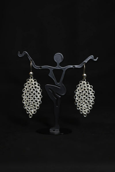 Wire Crochet Sterling Silver Earrings