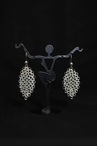 Wire Crochet Sterling Silver Earrings