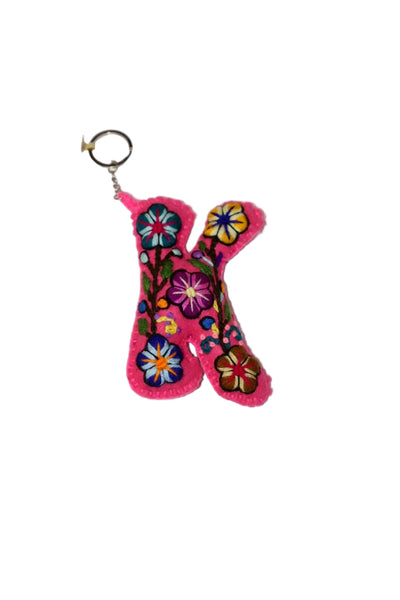 Large Embroidered Key Chain