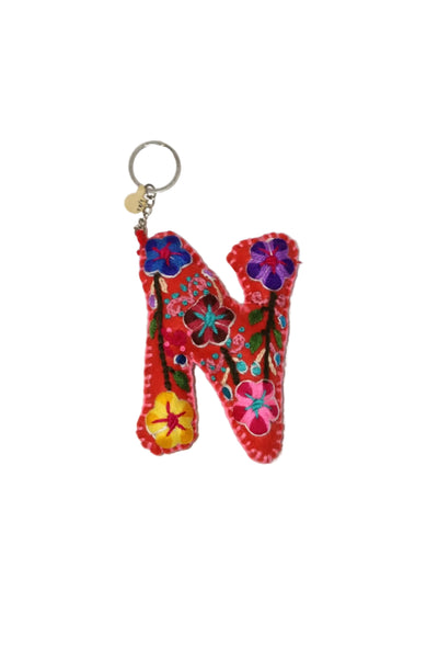 Large Embroidered Key Chain