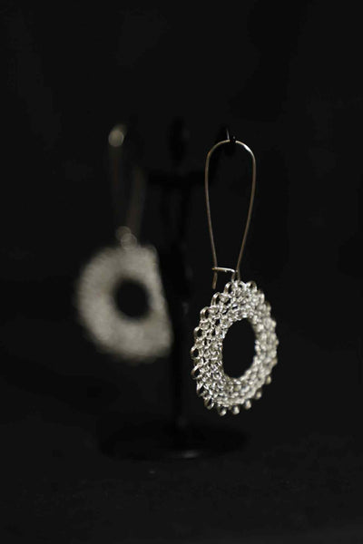 Wire Crochet Sterling Silver Earrings