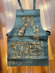 Leather Camo Grilling Apron