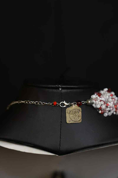 Multi Strand Beaded Airy Crochet Necklace