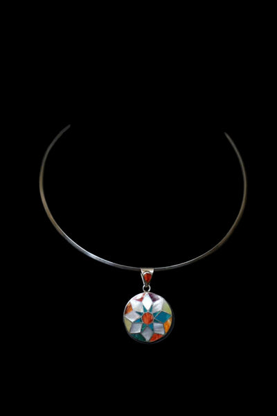 Sterling Silver Inlaid Pendant