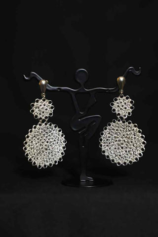 Silver Crocheted Earrings