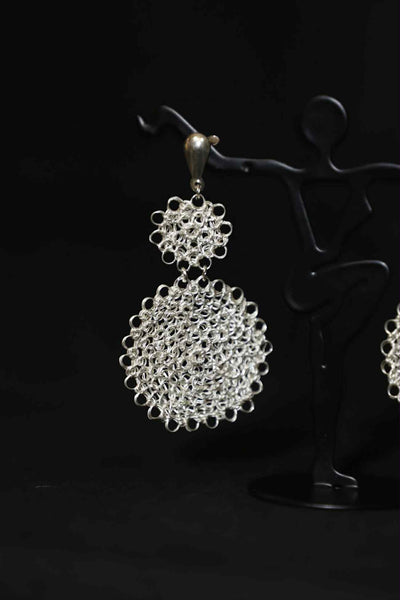 Silver Crocheted Earrings