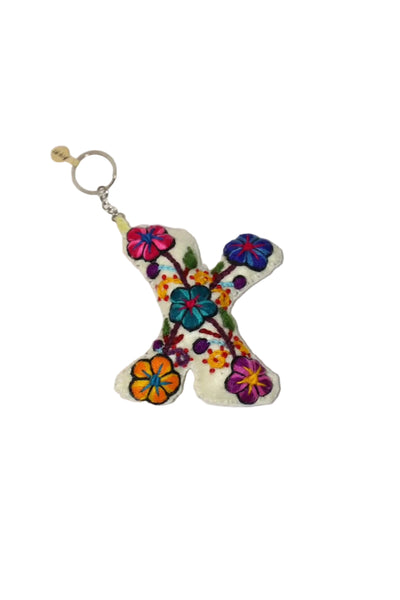 Large Embroidered Key Chain