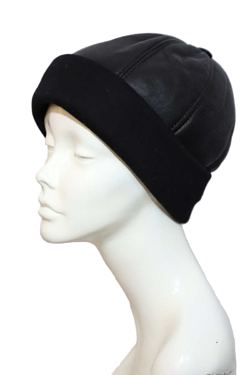 Lambskin Leather Beanie