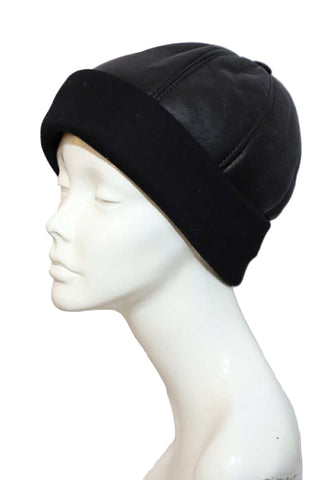 Lambskin Leather Beanie