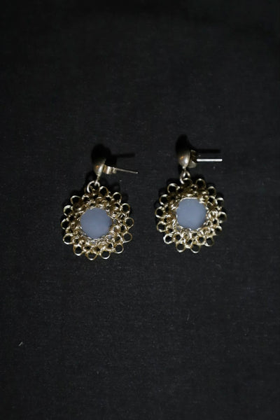 Wire Crochet Angelite Earrings