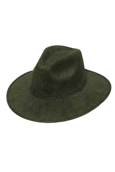 Hand-Burned Suede Hat