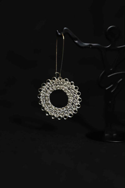 Wire Crochet Sterling Silver Earrings