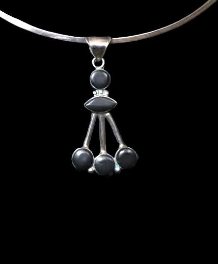 Black Onyx Pendant and Earring Set