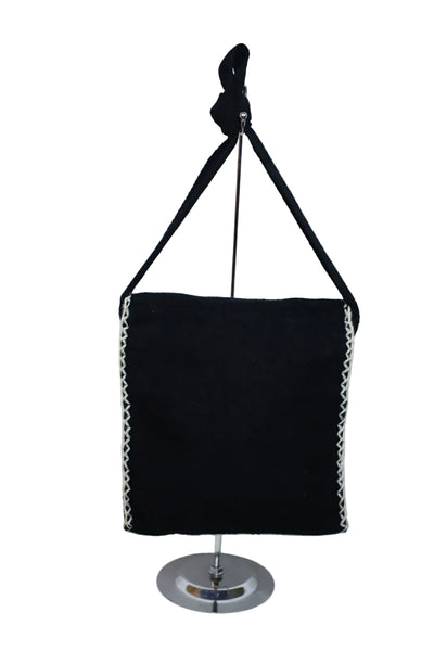 Hand-Embroidered Wool Shoulder Bag