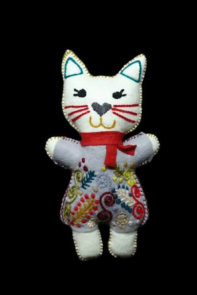 Embroidered Felt Cat