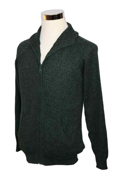 Alpaca Blend Marbled Green Cardigan