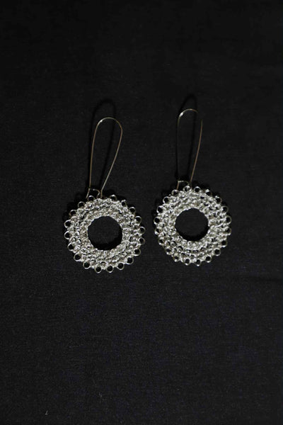 Wire Crochet Sterling Silver Earrings
