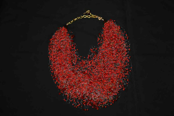 Multi Strand Beaded Airy Crochet Necklace