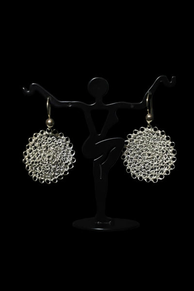 Sterling Silver Wire Crochet Circle Earrings