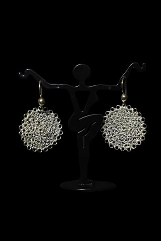 Sterling Silver Wire Crochet Circle Earrings