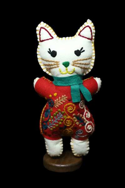Embroidered Felt Cat