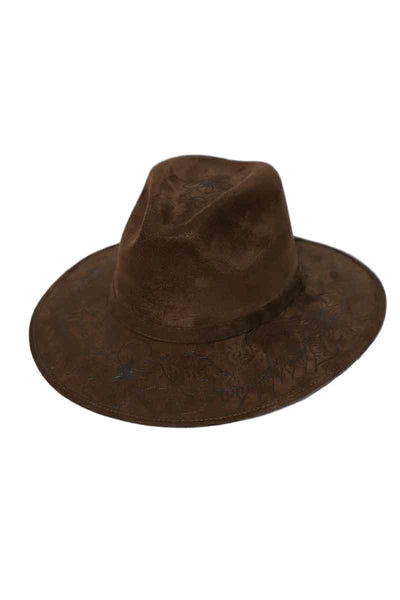 Hand-Burned Suede Hat