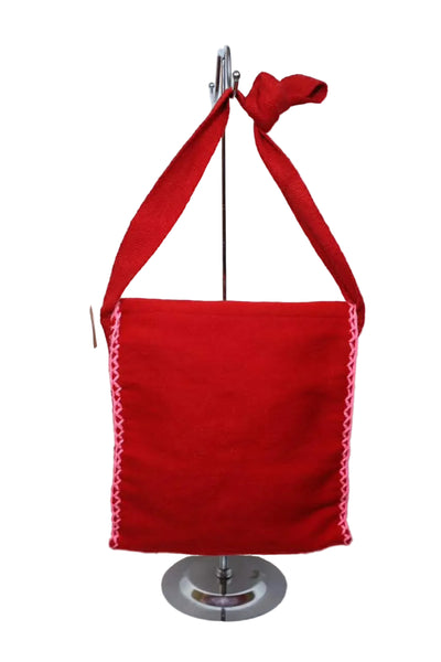 Hand-Embroidered Wool Shoulder Bag