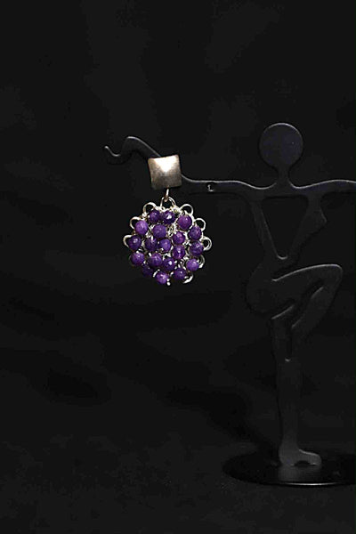 Wire Crochet Sterling Silver Amethyst Earrings