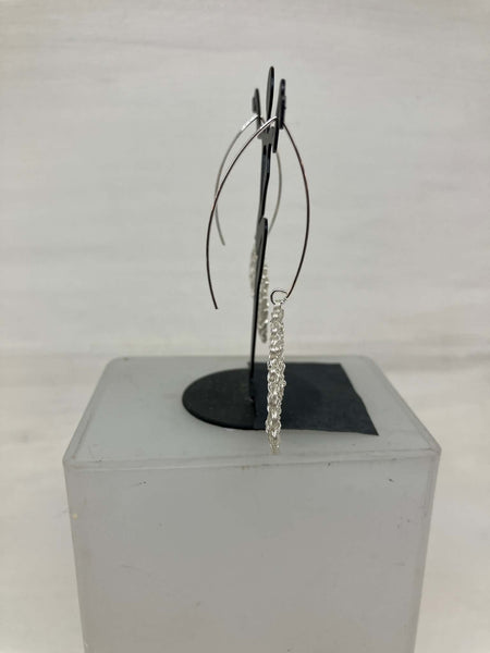 Wire Crochet Sterling Silver Earrings