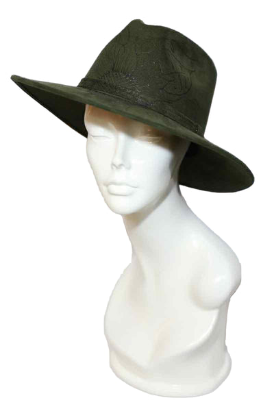 Hand-Burned Suede Hat