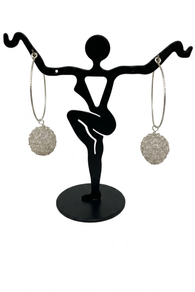 Wire Crochet Sterling Silver Earrings