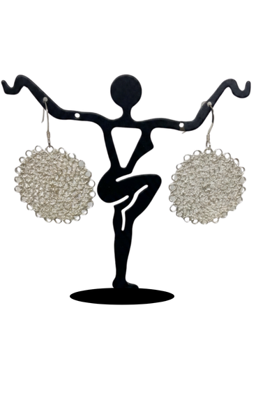 Sterling Silver Wire Crochet Circle Earrings