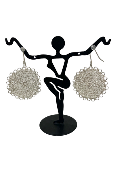 Sterling Silver Wire Crochet Circle Earrings