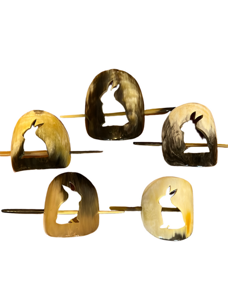 Natural Horn Rabbit Hair/Scarf Pin