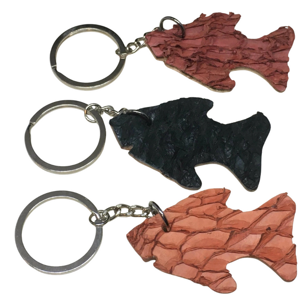 Pirarucu Fish Skin Leather Key Chain