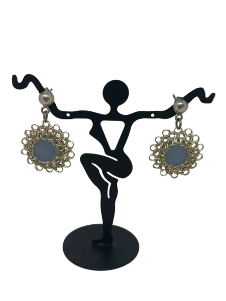 Wire Crochet Angelite Earrings