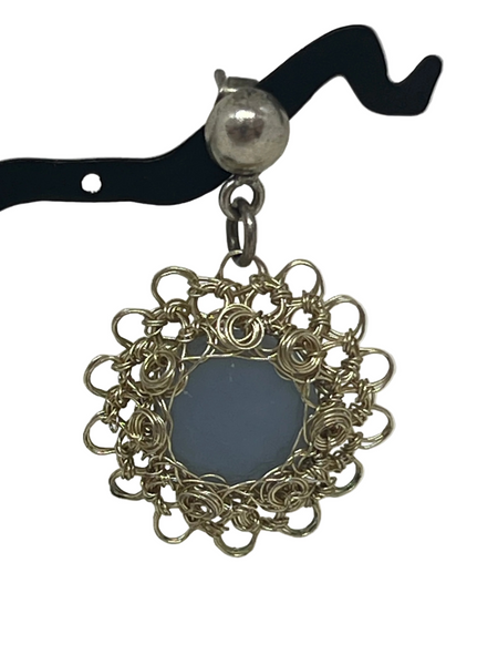 Wire Crochet Angelite Earrings