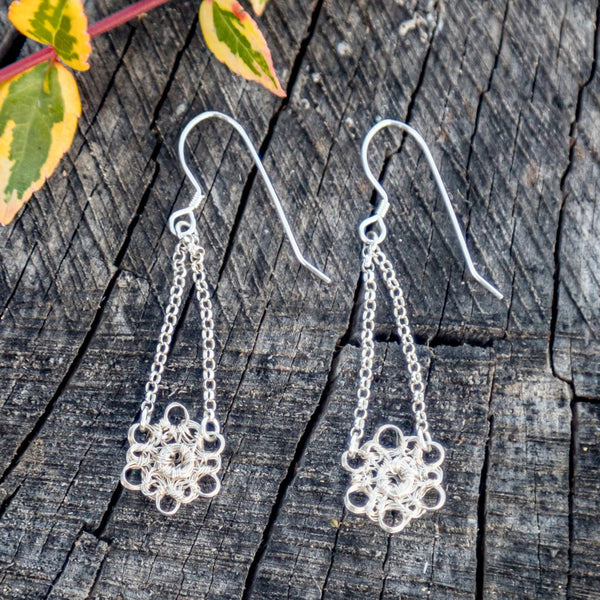 Daisy Beth Wire Crochet Flower Earrings