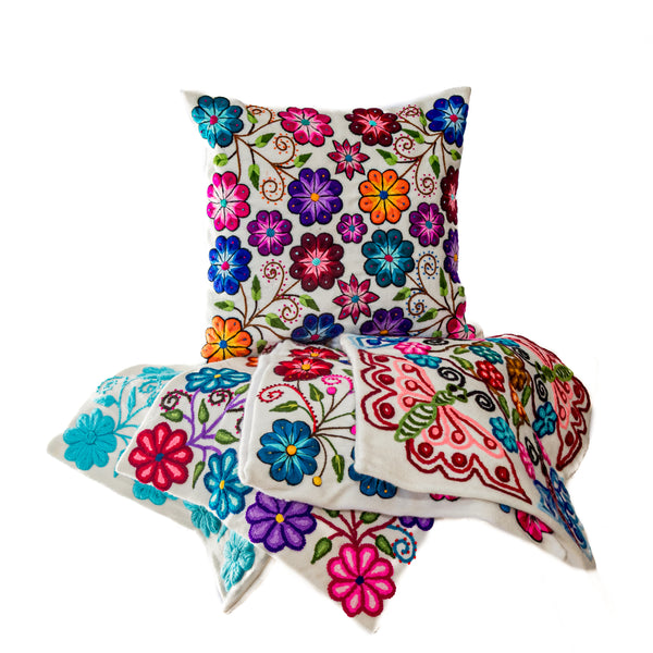 Embroidered Sheep Wool Pillow Cases