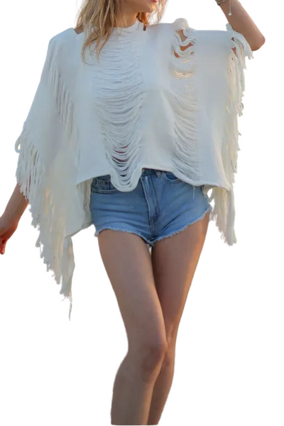 Frayed Cotton Beach Cover Up