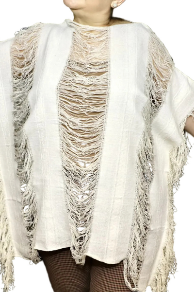 Frayed Cotton Beach Cover Up