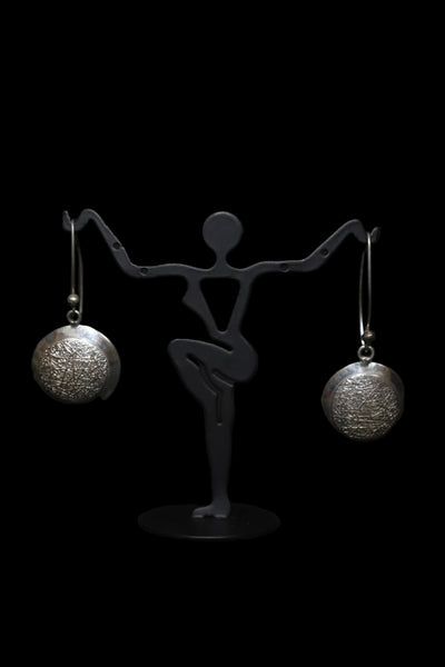 Sterling Silver Disk Earrings