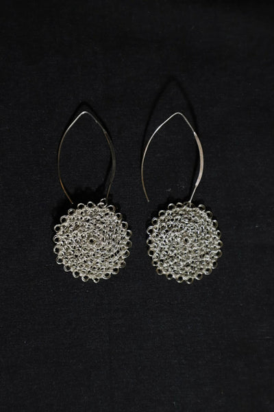Wire Crochet Sterling Silver Earrings