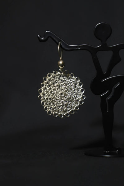 Sterling Silver Wire Crochet Circle Earrings
